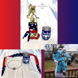 Hockey Mom Tumbler, Necklace, and Scarf Set